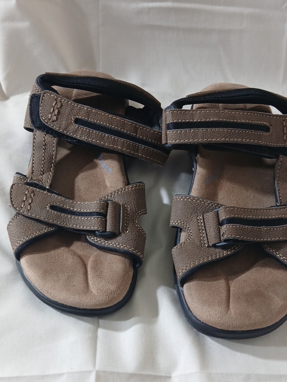 Woman Brown Adjustable Strap Sandals Size 7